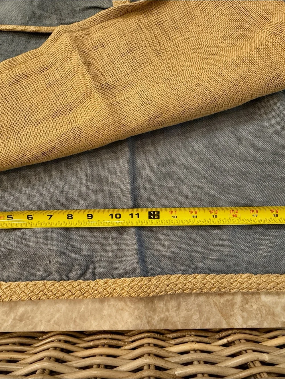 3 Pottery Barn 22x22 Blue Linen Pillow Covers with Burlap and braided Trim